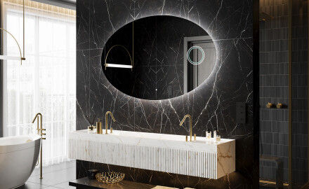 Ovalt badeværelses spejl med LED L226