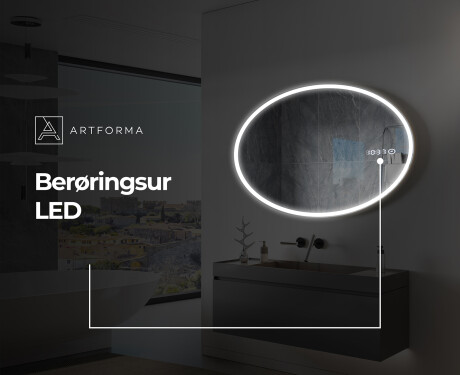 Ovalt badeværelses spejl med LED L227 #9