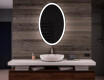 Ovalt badeværelses spejl med LED L74 - Lodret