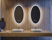Ovalt badeværelses spejl med LED L74 - Lodret #3