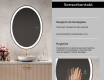 Ovalt badeværelses spejl med LED L74 - Lodret #4