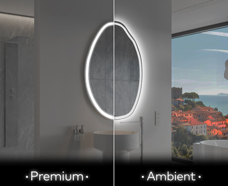 LED Badeværelses spejl med uregelmæssig form U222