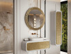 Rundt spejl med dekorativ metalfinish L288