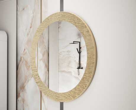 Rundt spejl med dekorativ metalfinish L288 #4