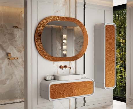Badeværelsesspejl med elegant metaldekoration L289