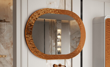 Badeværelsesspejl med elegant metaldekoration L289