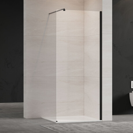 Walk-in-skab i gennemsigtigt glas med sort profil #2