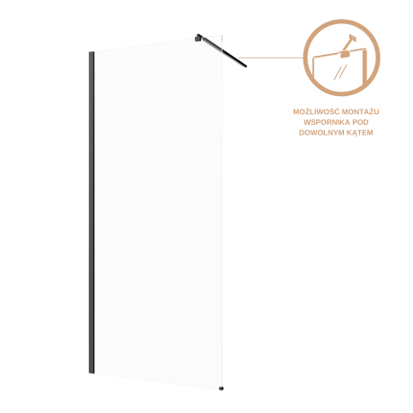 Walk-in-skab i gennemsigtigt glas med sort profil #7