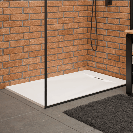 Rektangulær bruseniche Avero 90x110 cm hvid #2