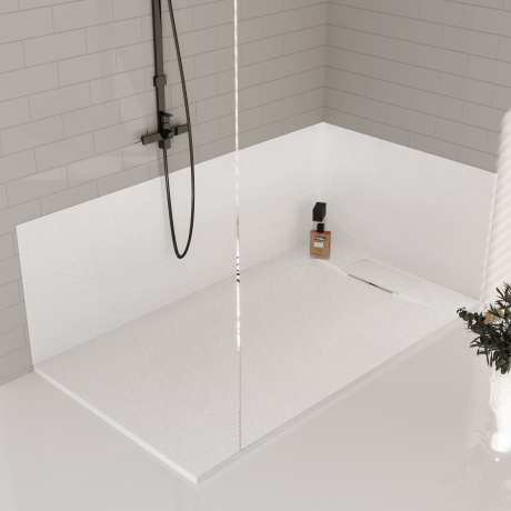 Rektangulær bruseniche Avero 90x110 cm hvid #6