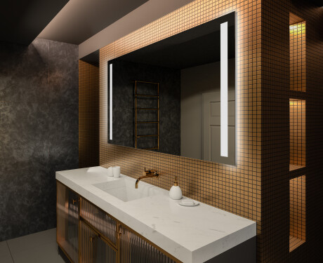 Spejl med lys til badeværelse L02