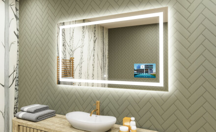 Badeværelsesspejle med LED lys til væg L15 120x80cm - SmartScreen, DualColor