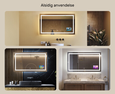Badeværelsesspejle med LED lys til væg L15 120x80cm - SmartScreen, DualColor, Varmemåtte #2