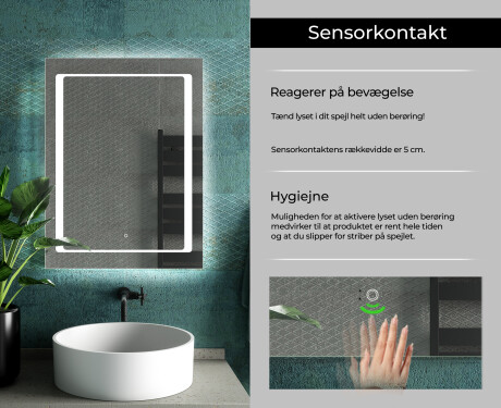 Spejl med lys til badeværelse L61 #7