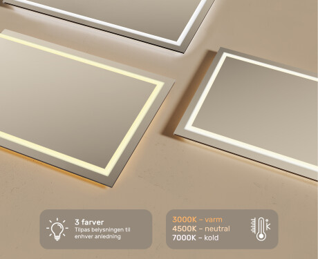 Badeværelsesspejl med lys 120x70cm med koldt LED-lys 7000K, varmt lys 3000K eller neutralt lys 4500K #3