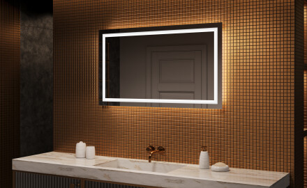 Badeværelsesspejl med lys 120x70cm med koldt LED-lys 7000K, varmt lys 3000K eller neutralt lys 4500K