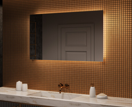 Badeværelsesspejl med lys 120x70cm med koldt LED-lys 7000K, varmt lys 3000K eller neutralt lys 4500K