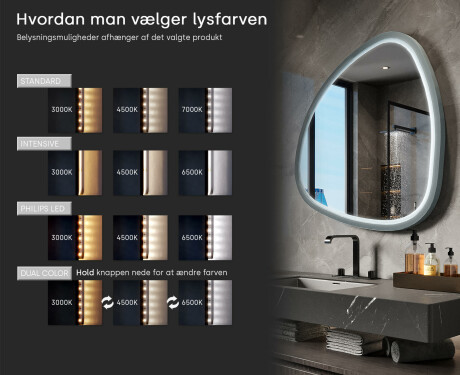 Uregelmæssigt LED-spejl med højglanslakeret MDF-ramme L308 #5