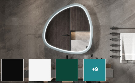 Uregelmæssigt LED-spejl med højglanslakeret MDF-ramme L308