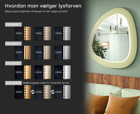 LED-spejl med uregelmæssig form og lakeret MDF-ramme L308 #5