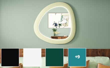 LED-spejl med uregelmæssig form og lakeret MDF-ramme L308