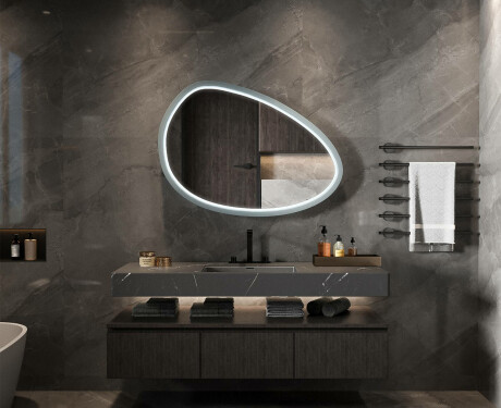 Asymmetrisk LED-spejl med lakeret MDF-ramme L310 #2