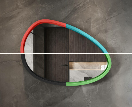 Asymmetrisk LED-spejl med lakeret MDF-ramme L310 #6