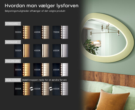 Asymmetrisk LED-spejl med MDF-ramme L310 #5