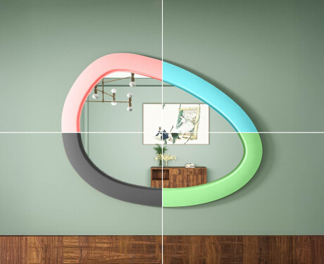 Asymmetrisk LED-spejl med MDF-ramme L310 #6