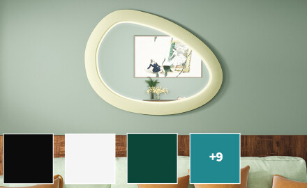 Asymmetrisk LED-spejl med MDF-ramme L310
