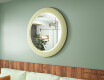 LED-spejl med MDF i en rund, lakeret ramme L306