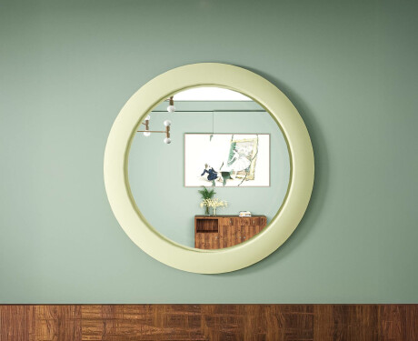 LED-spejl med MDF i en rund, lakeret ramme L306 #4