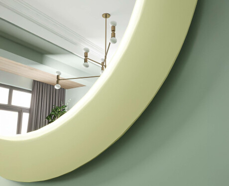 LED-spejl med MDF i en rund, lakeret ramme L306 #6