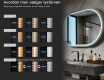 Stadionformet LED-spejl med lakeret MDF-ramme L307 #5
