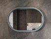 Stadionformet LED-spejl med lakeret MDF-ramme L307 #7