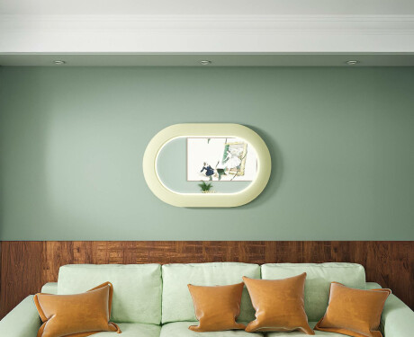 Moderne LED-spejl med stadionform og MDF-ramme L307 #2