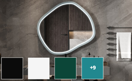 Rombeformet LED-spejl i en lakeret MDF-ramme L309