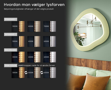 Designer LED-spejl med MDF i geometrisk form L309 #5