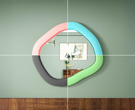 Designer LED-spejl med MDF i geometrisk form L309 #6