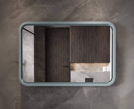 Afrundet LED-spejl med lakeret MDF-ramme L305 #8