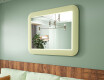 Afrundet LED-spejl i en skinnende MDF-ramme L305