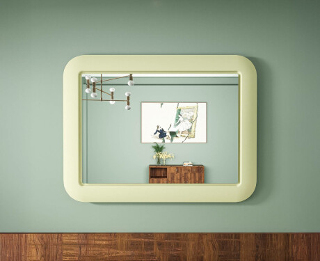 Afrundet LED-spejl i en skinnende MDF-ramme L305 #4