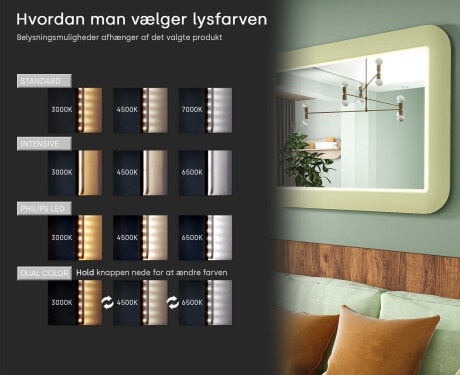 Afrundet LED-spejl i en skinnende MDF-ramme L305 #5