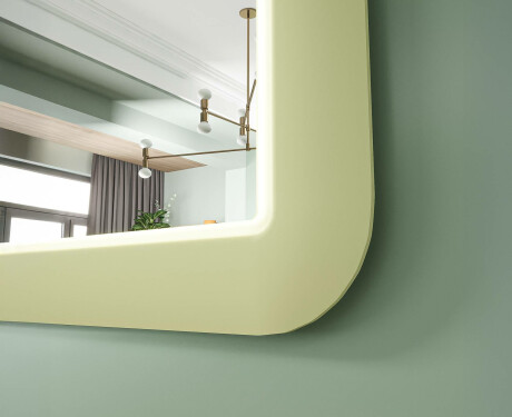 Afrundet LED-spejl i en skinnende MDF-ramme L305 #6
