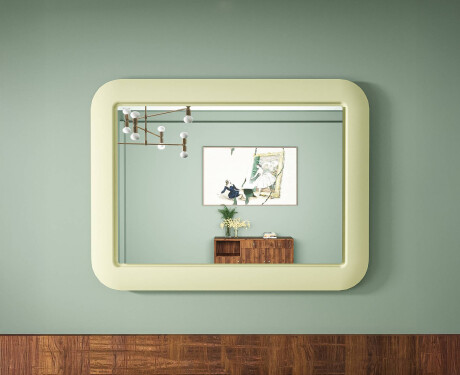 Afrundet LED-spejl i en skinnende MDF-ramme L305 #8