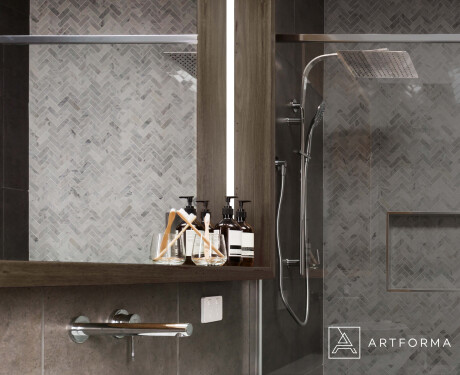 LED-badeværelsesspejl med WoodenFrame-ramme i farven Oslo-eg #10