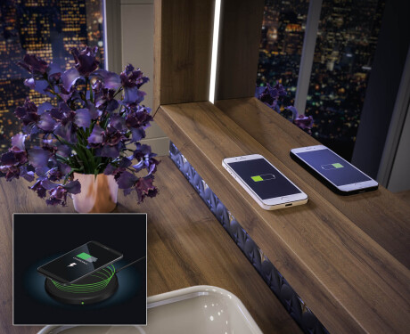 LED-badeværelsesspejl med WoodenFrame-ramme i farven Oslo-eg #7