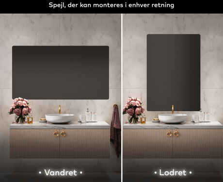 Afrundede spejl med ramme til væg L199 #2