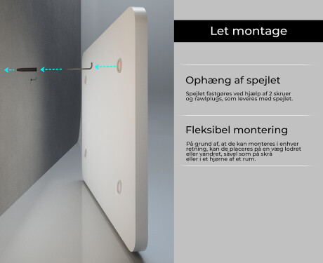 Afrundede spejl med ramme til væg L199 #5