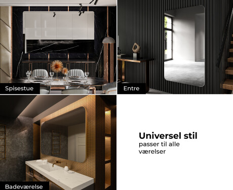 Afrundede spejl med ramme til væg L199 #6